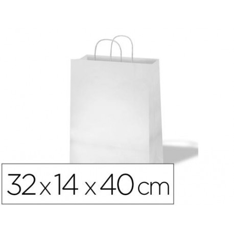 BOLSA KRAFT BASIKA CELULOSA BLANCO 90 GR ASA RETORCIDA TAMA?O "L" 320X140X400 MM