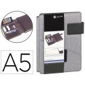 CARPETA PORTAFOLIOS CARCHIVO VENTURE DIN A5 CON CUADERNO Y SOPORTE SMARTPHONE COLOR GRIS