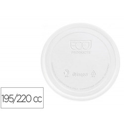 TAPA DE PLASTICO BIODEGRADABLE PARA VASO DE 195/220 CC PAQUETE DE 100 UNIDADES