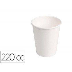 VASO DE CARTON BIODEGRADABLE BLANCO 220 CC PAQUETE DE 50 UNIDADES