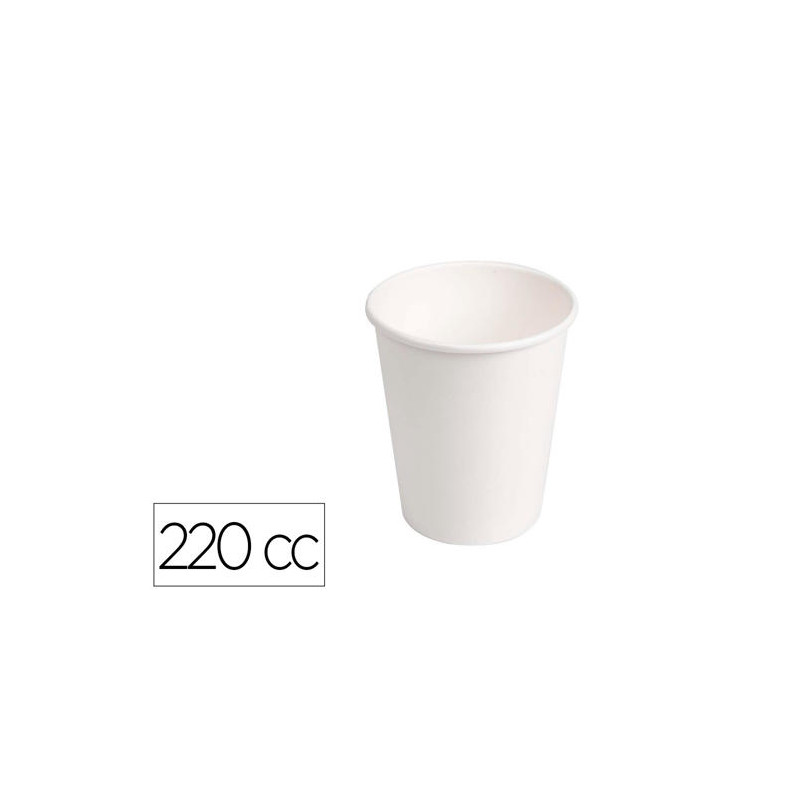 VASO DE CARTON BIODEGRADABLE BLANCO 220 CC PAQUETE DE 50 UNIDADES