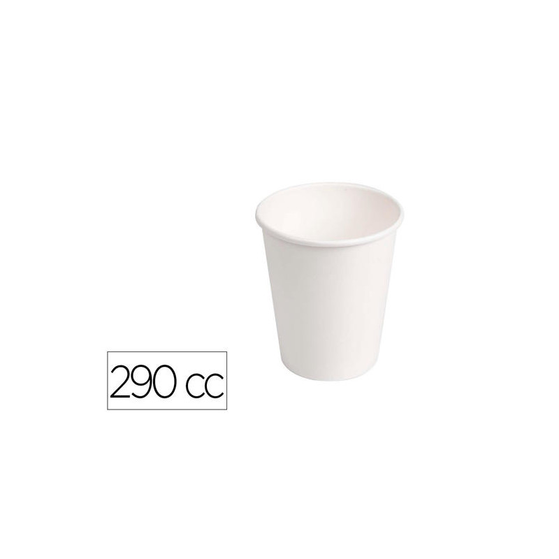 VASO DE CARTON BIODEGRADABLE BLANCO 290 CC PAQUETE DE 50 UNIDADES