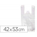 BOLSA CAMISETA RECICLADA 70% BLANCA 50 MC 42X53 CM APTA LEGISLACION DE BOLSAS 2021