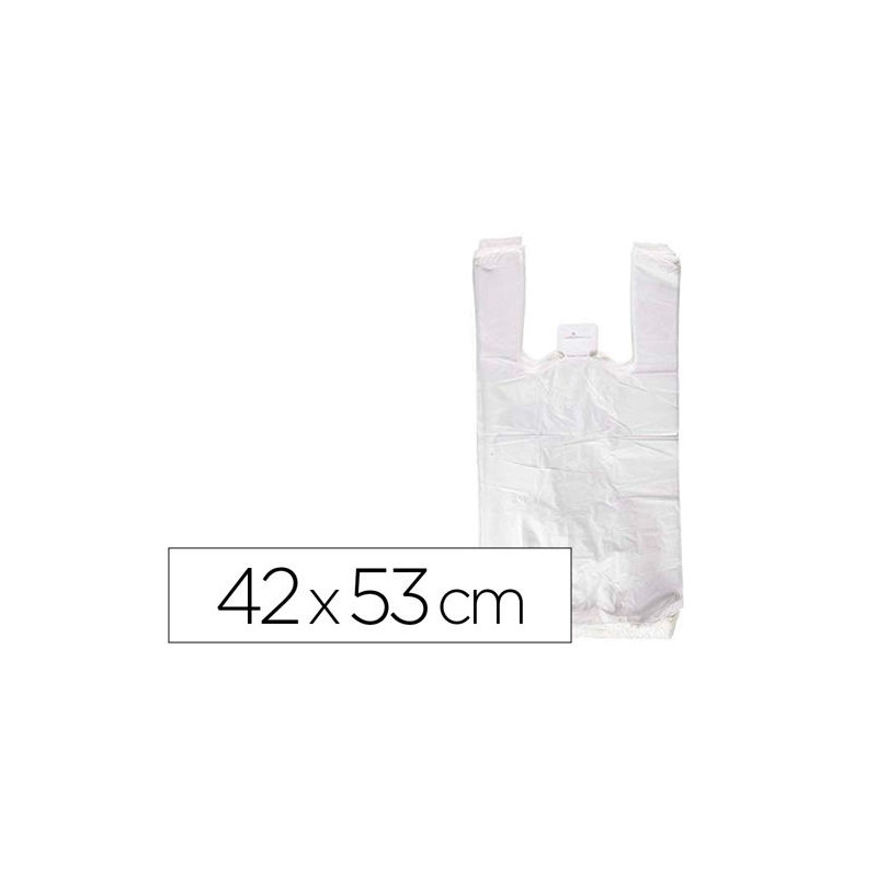 BOLSA CAMISETA RECICLADA 70% BLANCA 50 MC 42X53 CM APTA LEGISLACION DE BOLSAS 2021