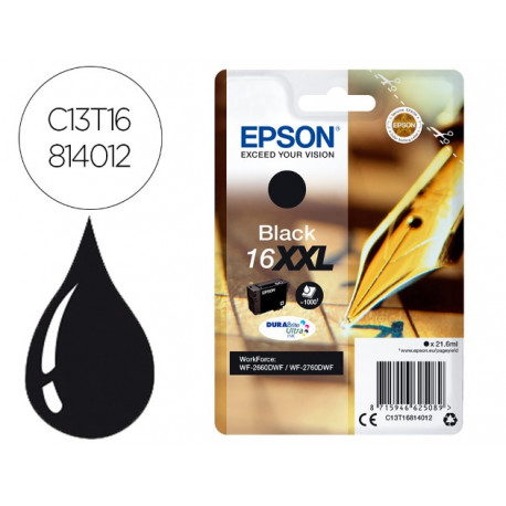 INK-JET EPSON NEGRO 16XXL WORKFORCE 2660DWF