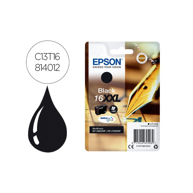 INK-JET EPSON NEGRO 16XXL WORKFORCE 2660DWF