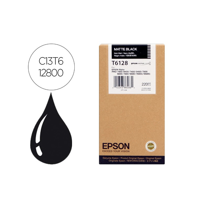 INK-JET EPSON GF STYLUS PHOTO 7450/9450/ 7400/9400/7880/ 9880/7800/9800 NEGRO MATE ALTA CAPACIDAD/