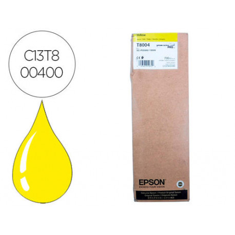 INK-JET EPSON SINGLEPACK AMARILLO T800400 ULTRACHROME PRO 700ML