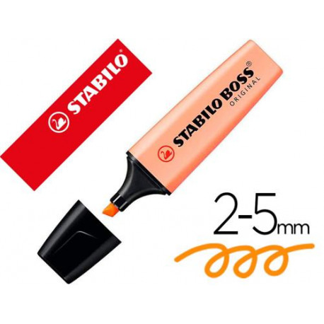 ROTULADOR STABILO BOSS FLUORESCENTE 70 PASTEL NARANJA PALIDO