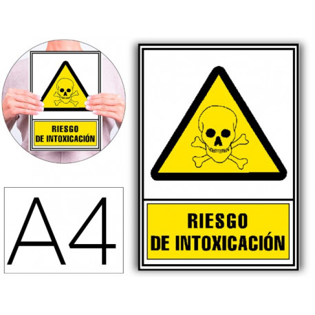 PICTOGRAMA ARCHIVO 2000 RIESGO DE INTOXICACION PVC AMARILLO LUMINISCENTE 210X297 MM