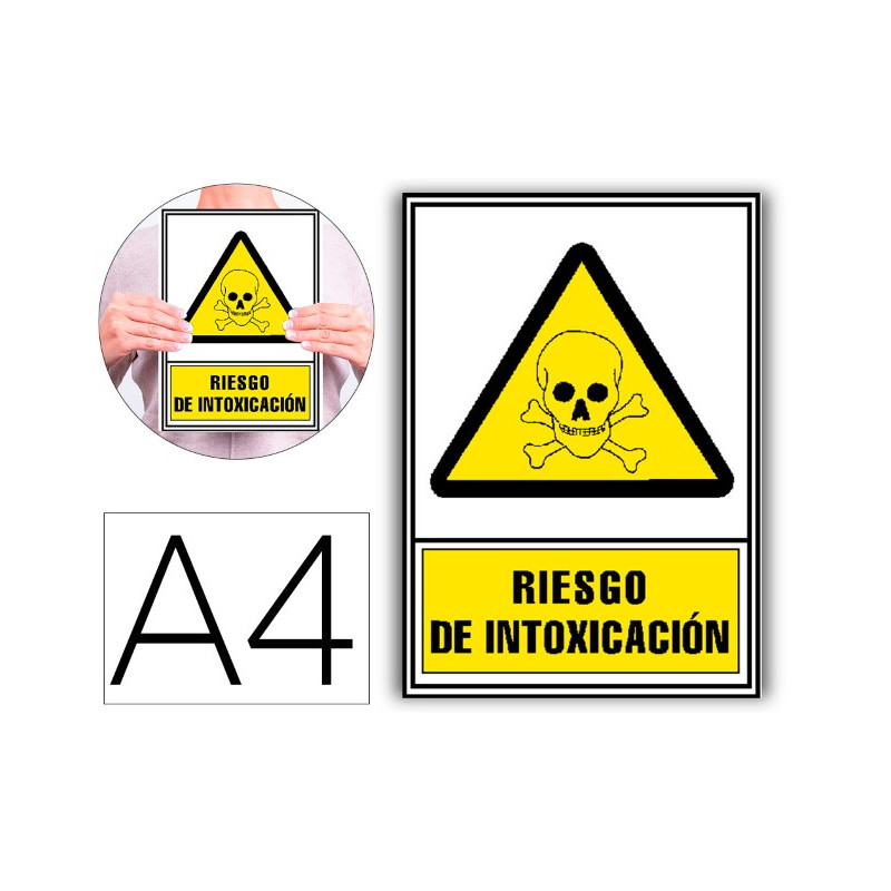 PICTOGRAMA ARCHIVO 2000 RIESGO DE INTOXICACION PVC AMARILLO LUMINISCENTE 210X297 MM