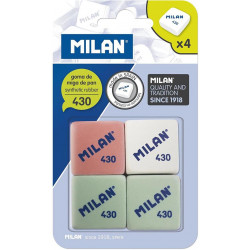 GOMA DE BORRAR MILAN 430 BLISTER DE 4 UNIDADES