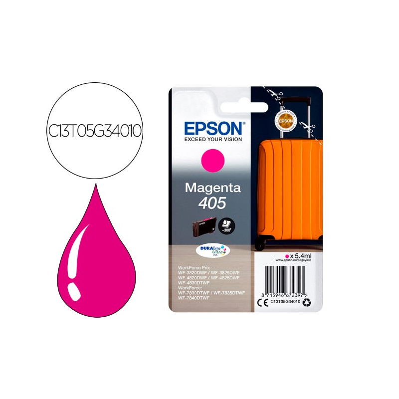 INK-JET EPSON 405 WF-3820DWF / WF-4820DWF / WF-7830DTWF / WF-7840DTWF MAGENTA