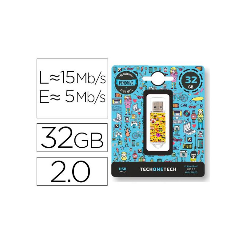 MEMORIA USB TECH ON TECH EMOJITECH EMOJIS 32 GB