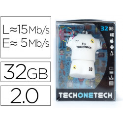 MEMORIA USB TECH ON TECH EQUIPACION FUTBOL MERENGUE 32 GB