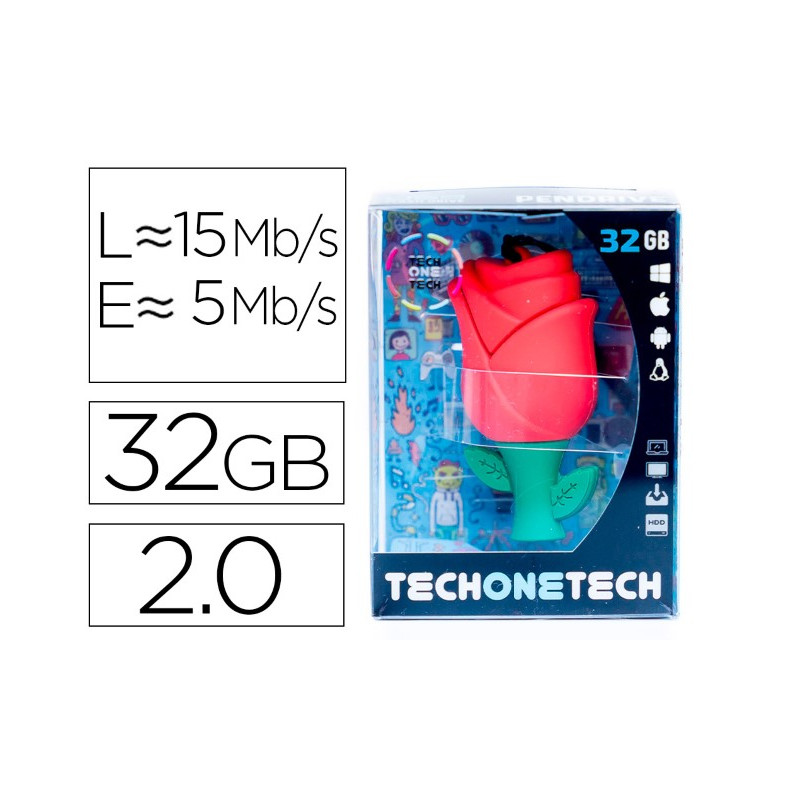 MEMORIA USB TECH ON TECH ROSA ONE 32 GB