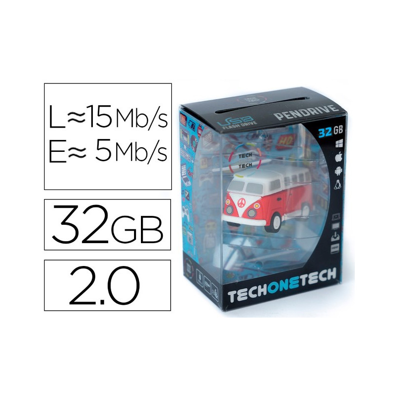 MEMORIA USB TECH ON TECH HIPPY VAN BANG CAMPER 32 GB