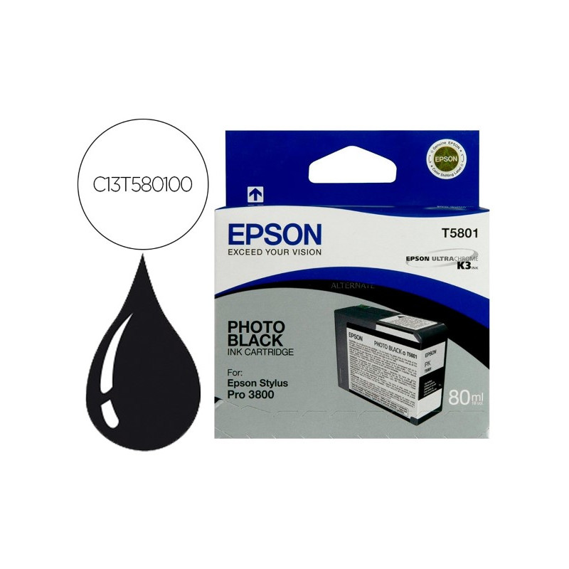 INK-JET EPSON STYLUS PRO-3800/3880 NEGRO PHOTO (80ML)