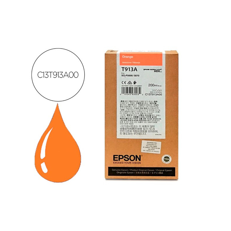 INK-JET EPSON T913A ORANGE INK 200ML