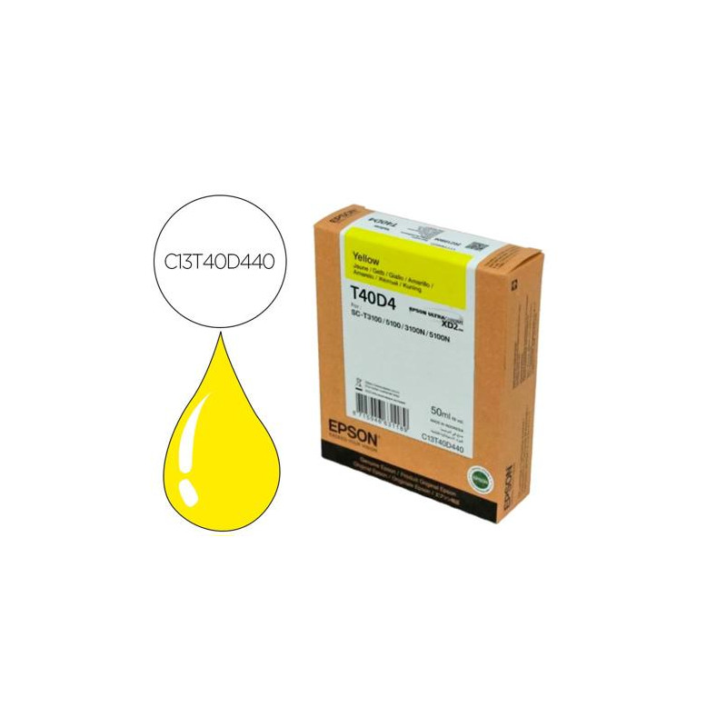 INK-JET EPSON ULTRACHROME XD2 AMARILLO T40D440 SC-T3100/SC- T5100 50 ML