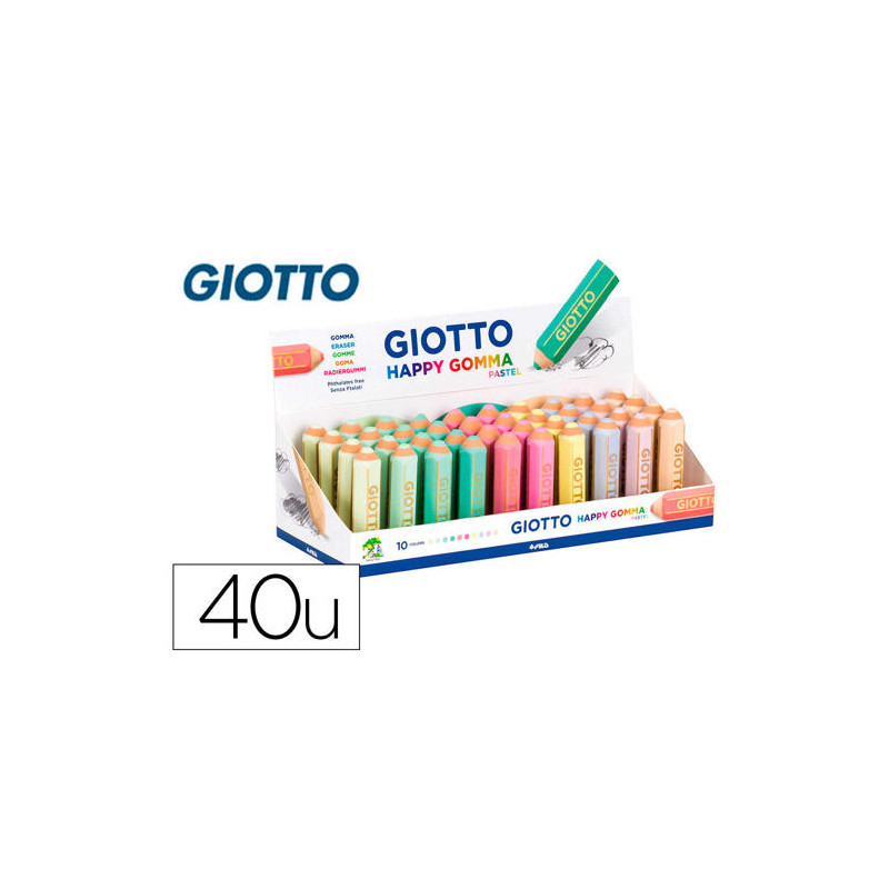 GOMA DE BORRAR GIOTTO HAPPY GOMMA PASTEL FORMA DE LAPIZ