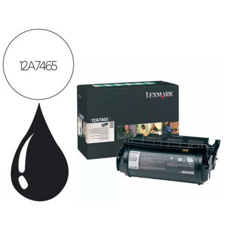 TONER LEXMARK LASER T632 / T634 / X630 / X632 12A7465 NEGRO ALTA CAPACIDAD 32000 PAGINAS