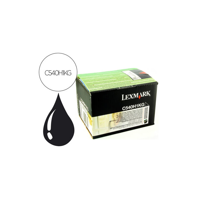 TONER LEXMARK LASER C540H1KG C540 / C543 / C544 / X543 / X544 NEGRO 2500 PAGINAS