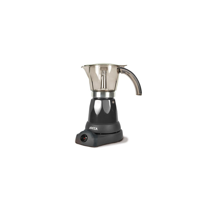 CAFETERA JOCCA ITALIANA ELECTRICA CAPACIDAD 6 TAZAS JARRA TRANSPARENTE SIN CABLES 220-240V COLOR NEG