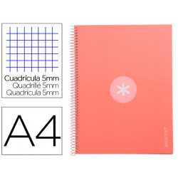 CUADERNO ESPIRAL A4 MICRO ANTARTIK TAPA FORRADA 80H 90 GR CUADRO 5MM 1 BANDA 4 TALADROS MENTA