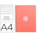 CUADERNO ESPIRAL A4 MICRO ANTARTIK TAPA FORRADA80H 90 GR HORIZONTAL 1 BANDA 4 TALADROS COLOR ROSA CL