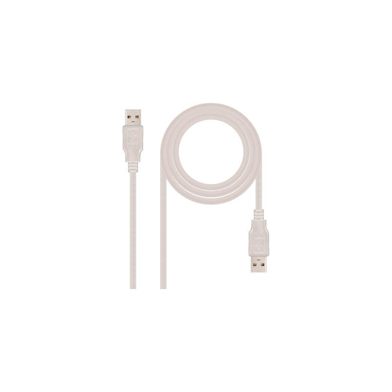 CABLE USB NANOCABLE 2.0 TIPO A/M-A/M COLOR GRIS LONGITUD 1 M