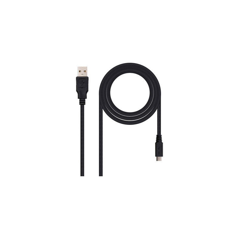 CABLE USB NANOCABLE 2.0 TIPO A/M-MICRO USB B/M COLOR NEGRO LONGITUD 0,8 M