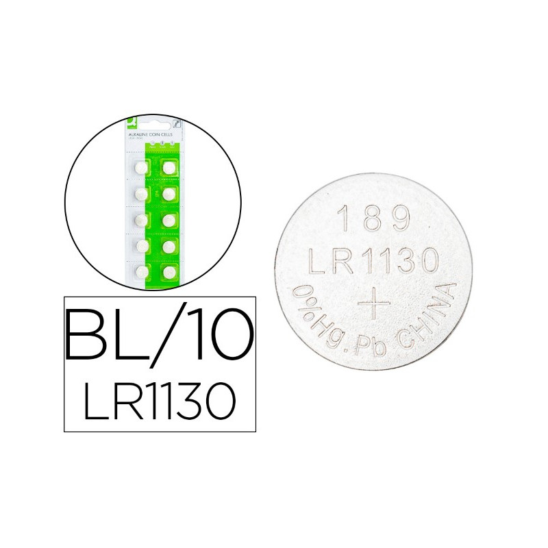 PILA Q-CONNECT TIPO BOTON ALCALINA LR54 1.5V BLISTER DE 10 UNIDADES