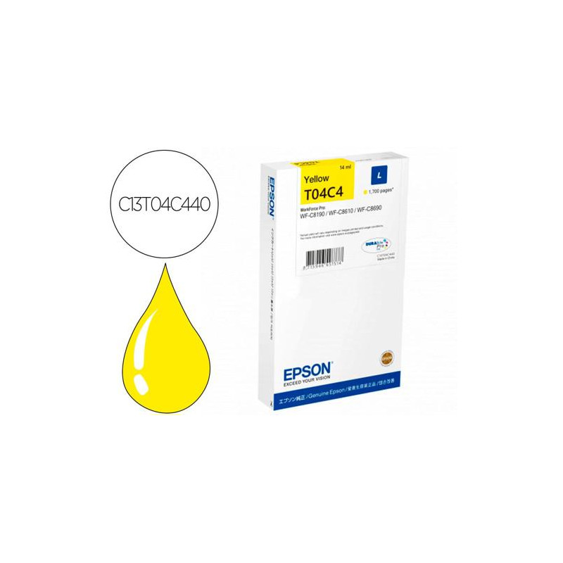 INK-JET EPSON T04C4 AMARILLO 1700 PAGINAS