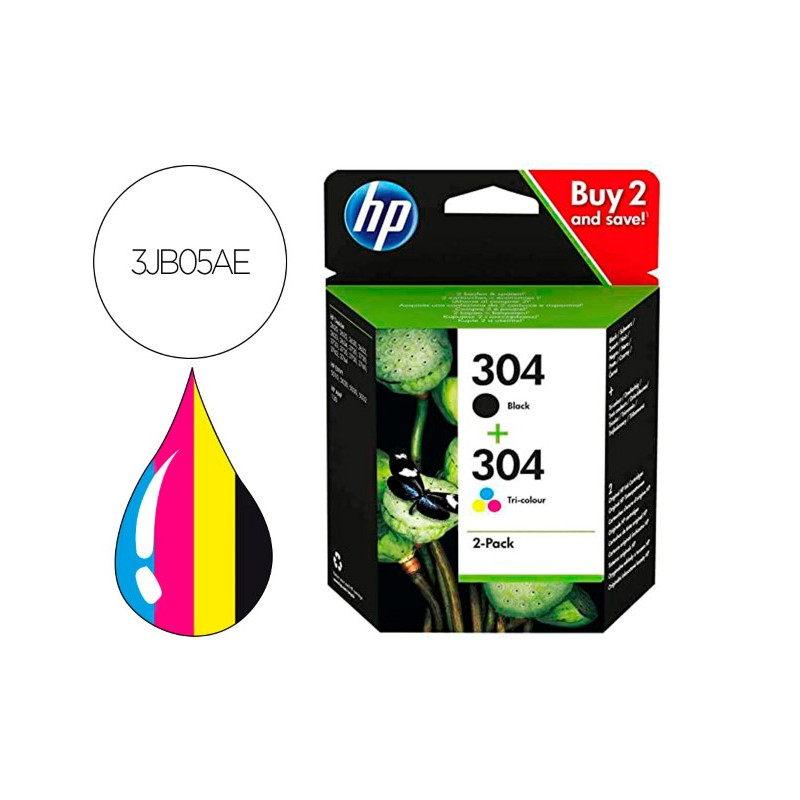 INK-JET HP 304 3JB05AE DESKJET 2620 / 2630 / 3720 / 3730 / 3750 / 3760 / ENVY 5010 / 5020 / 5030 MUL