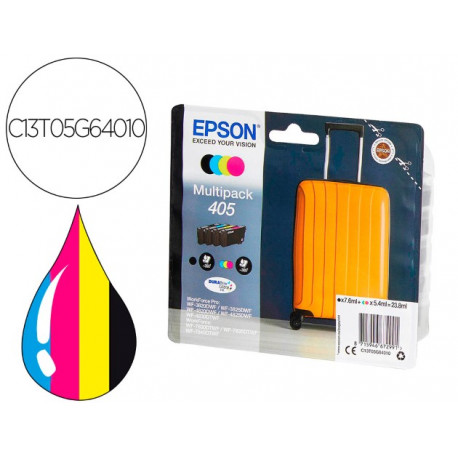 INK-JET EPSON 405 WF-3820DWF / WF-4820DWF / WF-7830DTWF / WF-7840DTWF ALTA CAPACIDAD PACK DE 4 COLOR