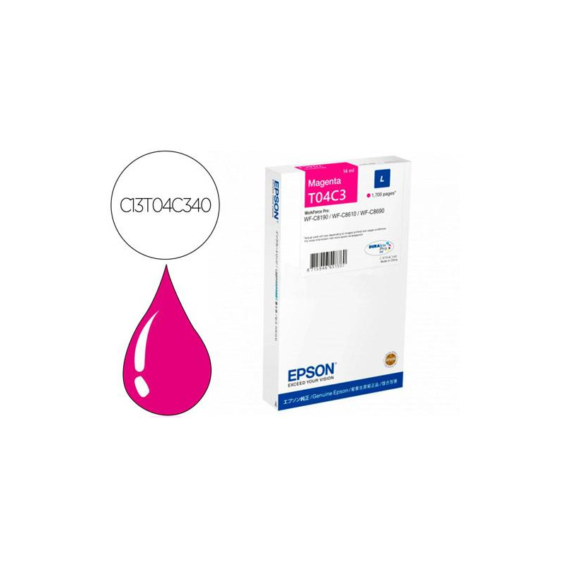 INK-JET EPSON T04C3 MAGENTA 1700 PAGINAS