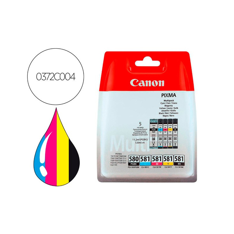 INK-JET CANON PIXMA CLI 571 MULTIPACK DE 4 COLORES NEGRO / AMARILLO / CIAN / MAGENTA