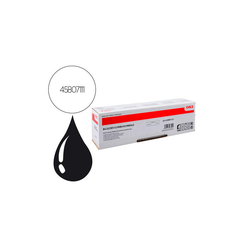 TONER OKI N45807111 NEGRO 12000 PAGINAS