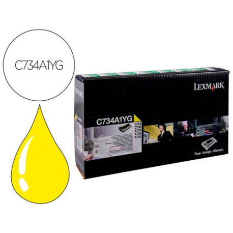 TONER LASER LEXMARK C734 AMARILLO 6000 PAGINAS