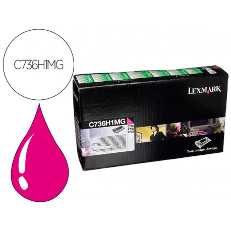 TONER LASER LEXMARK C736H1MG MAGENTA 10000 PAGINAS