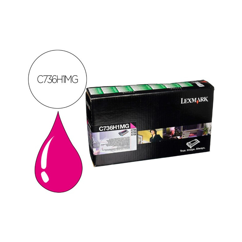 TONER LASER LEXMARK C736H1MG MAGENTA 10000 PAGINAS