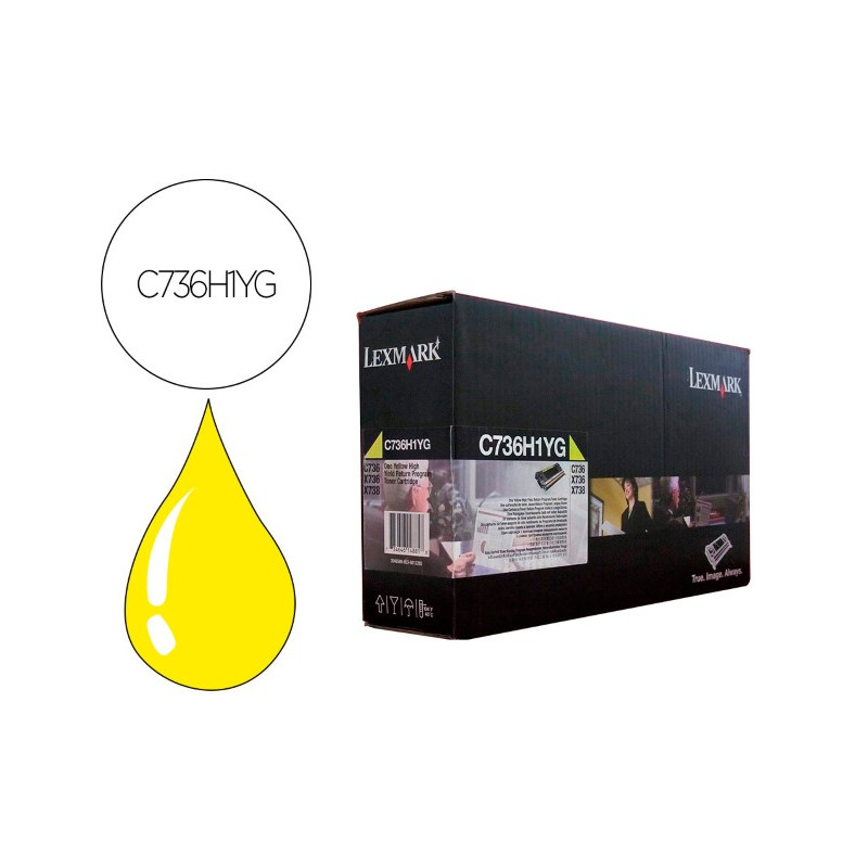 TONER LASER LEXMARK C736H1YG AMARILLO 10000 PAGINAS