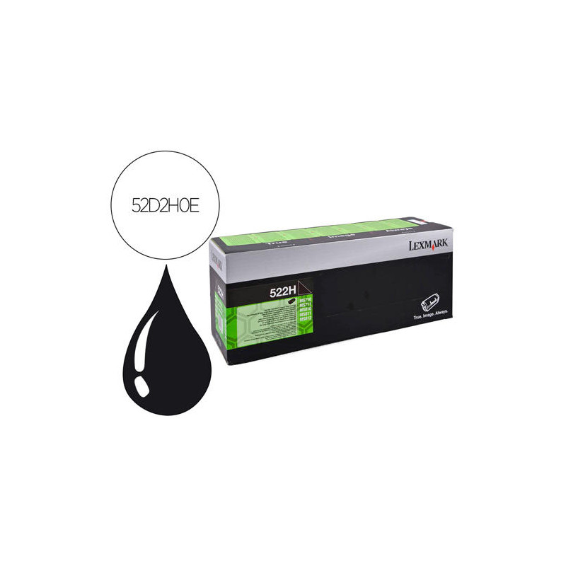 TONER LEXMARK LASER 522HE / 52D2H0E / CX725DE / CS720DE / CS725DE NEGRO 25000 PAGINAS