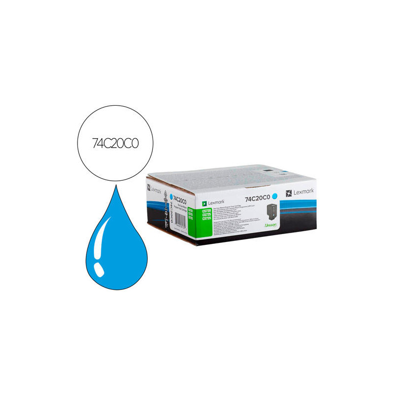 TONER LEXMARK LASER 74C20C0 CX725DE / CS720D E/ CS725DE CIAN 3000 PAGINAS