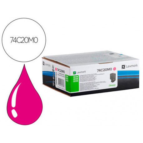 TONER LEXMARK LASER 74C20M0 CX725DE / CS720DE / CS725DE MAGENTA 3000 PAGINAS