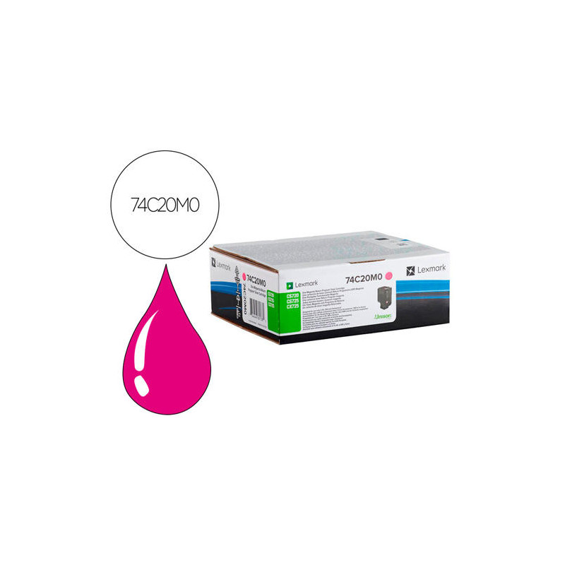 TONER LEXMARK LASER 74C20M0 CX725DE / CS720DE / CS725DE MAGENTA 3000 PAGINAS