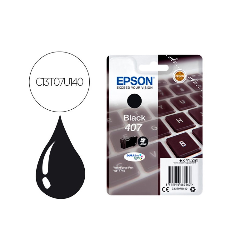 INK-JET EPSON 407L CLAVIER WF-4745 SERIES NEGRO 2900 PAGINAS