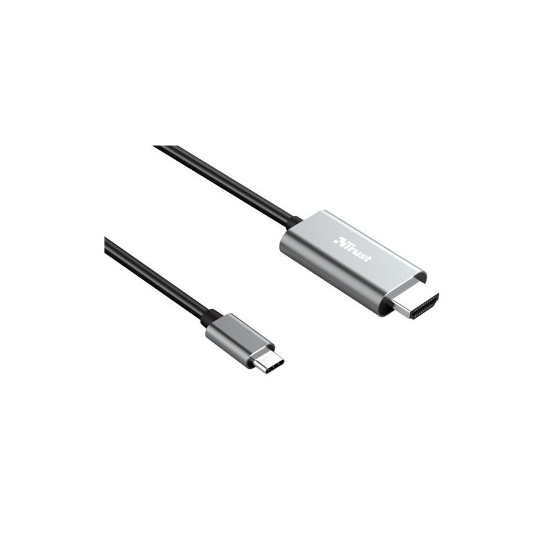 CABLE TRUST CALYX ADAPTADOR USB-C A HDMI LONGITUD 1,8 M COLOR NEGRO