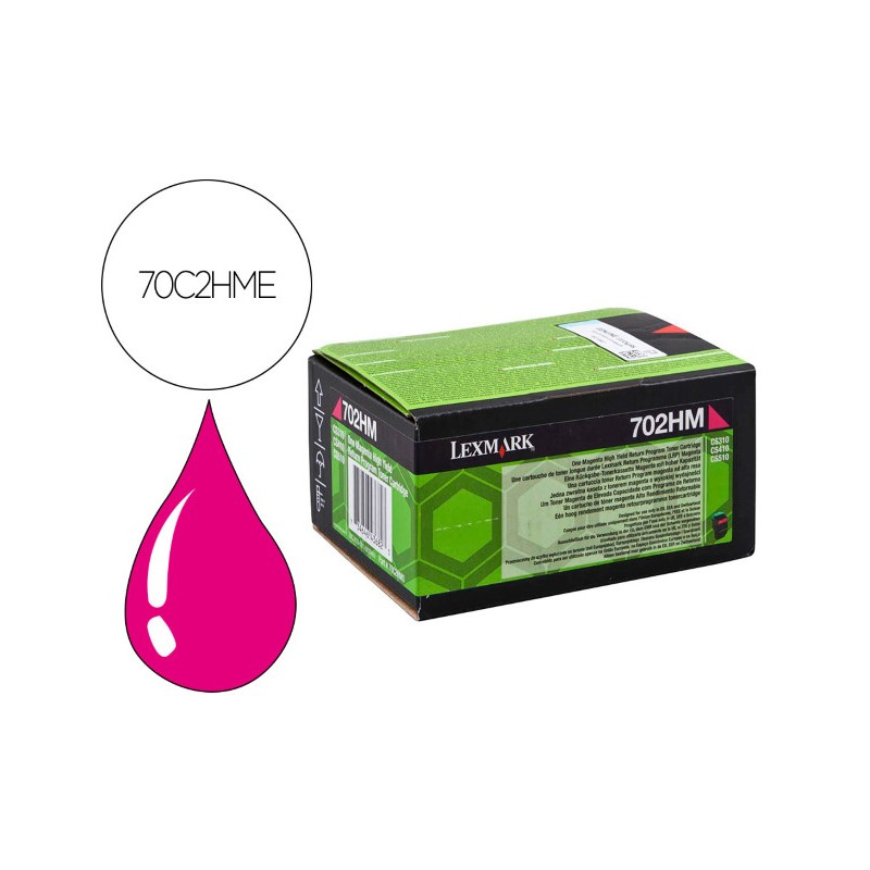 TONER LEXMARK LASER 702HME CS310DN / CS410 DN MAGENTA 3000 PAGINAS